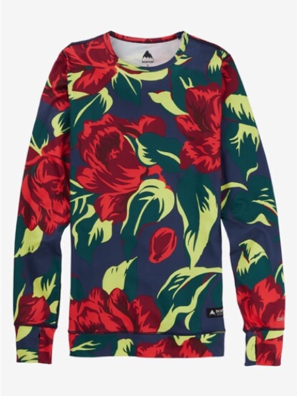 Burton Floral Crewneck Winter Base Layer - size large
